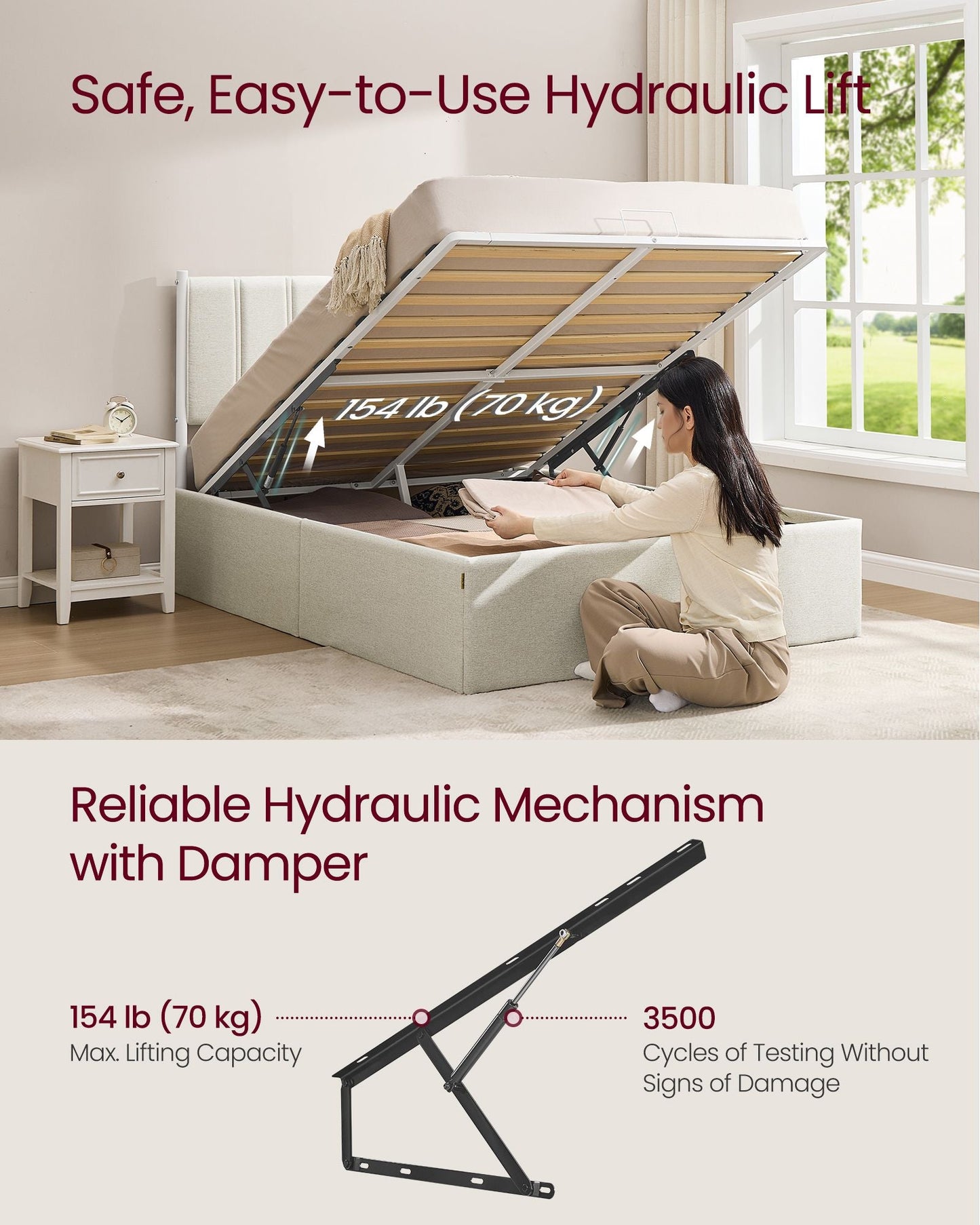 Lift Up Storage Bed Frame Full Size