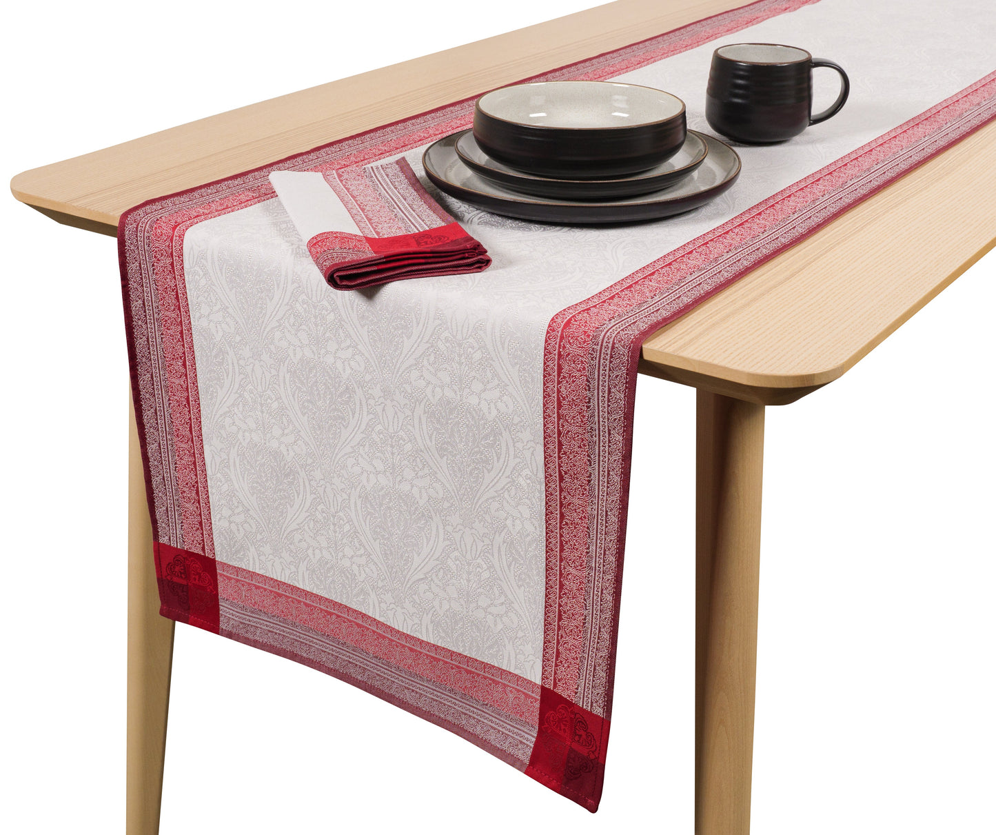KAF Home Alma Portuguese Jacquard Table Runner - 18.5" x 90"