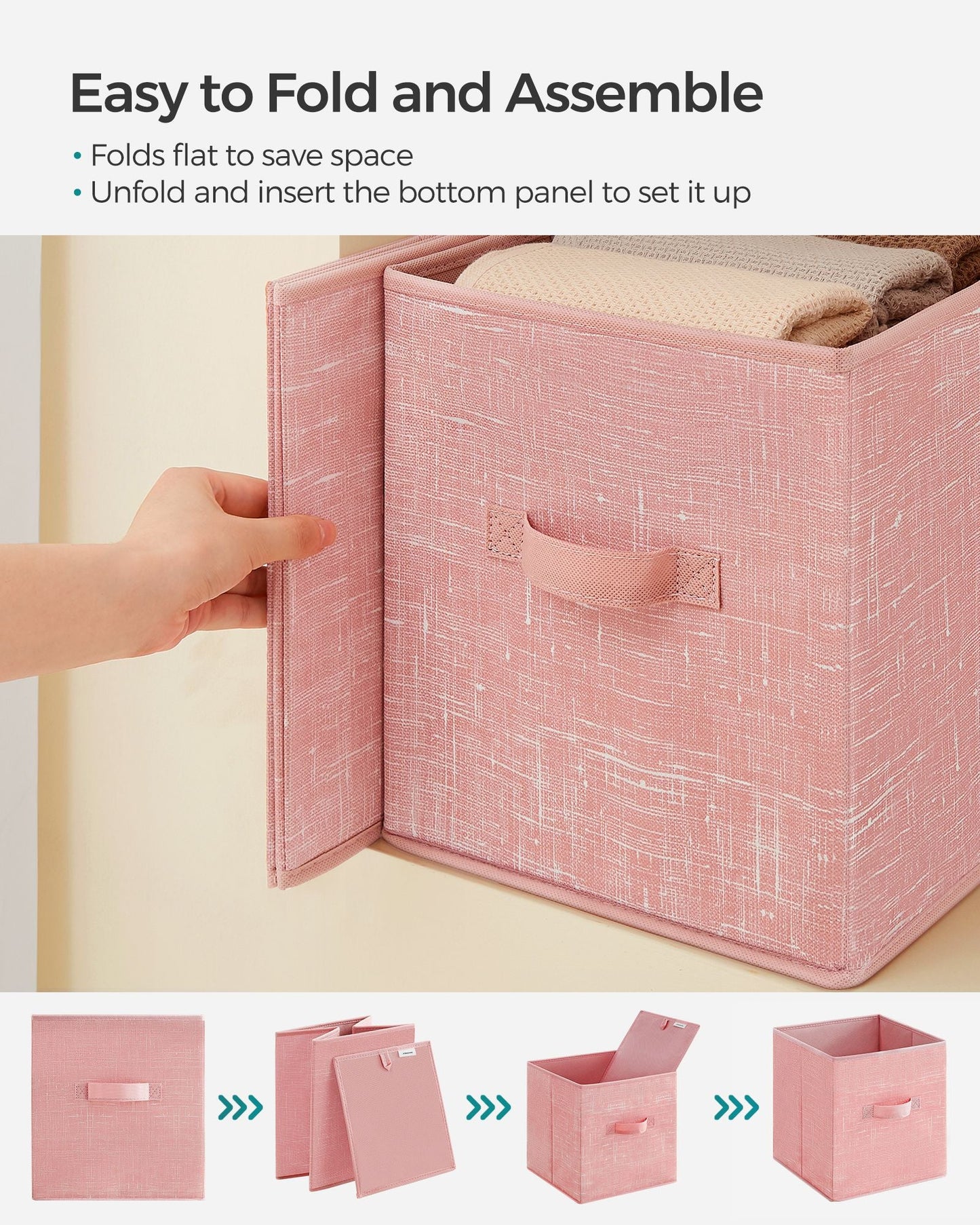 Non-Woven Fabric Storage Cubes with Double Handles