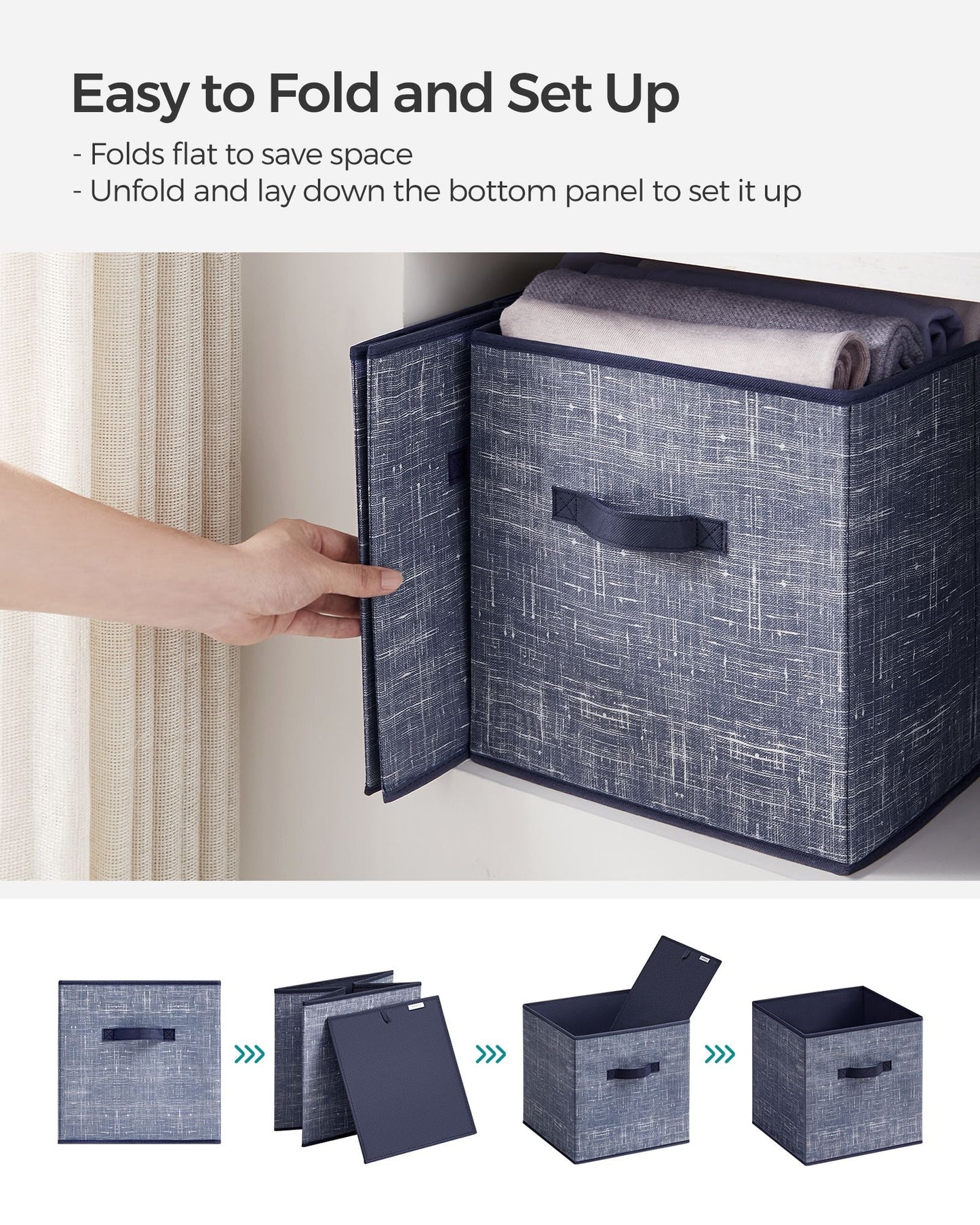 Non-Woven Fabric Storage Cubes with Double Handles