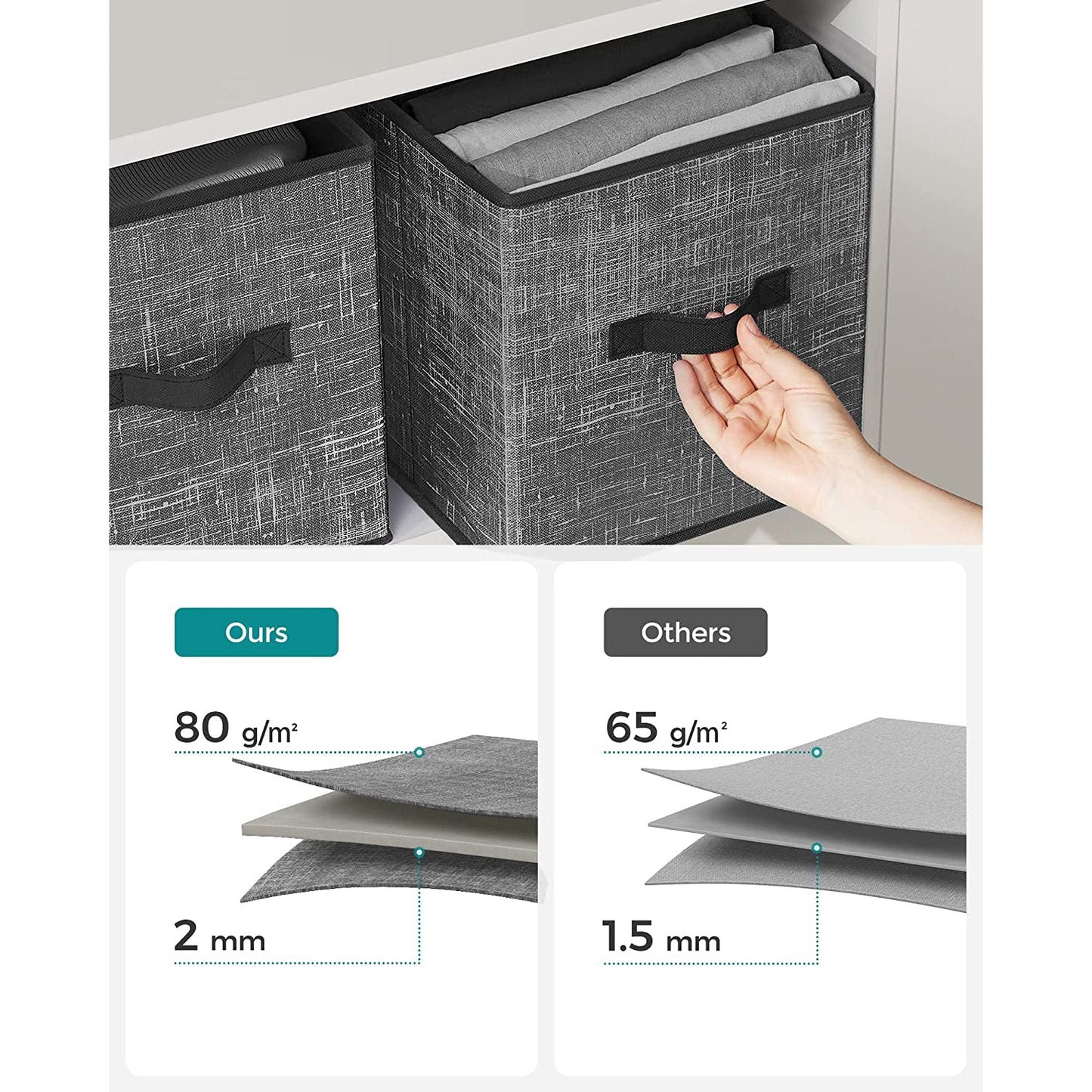Non-Woven Fabric Storage Cubes with Double Handles