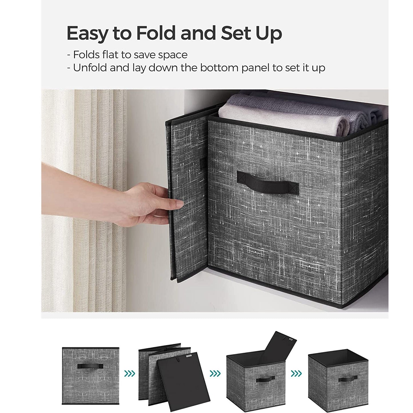 Non-Woven Fabric Storage Cubes with Double Handles
