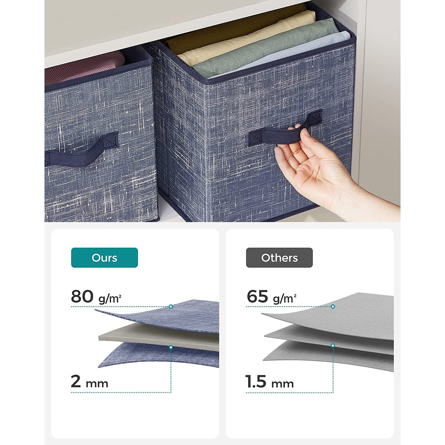 Non-Woven Fabric Storage Cubes with Double Handles