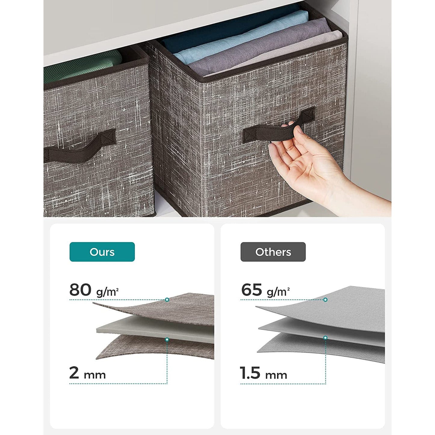 Non-Woven Fabric Storage Cubes with Double Handles