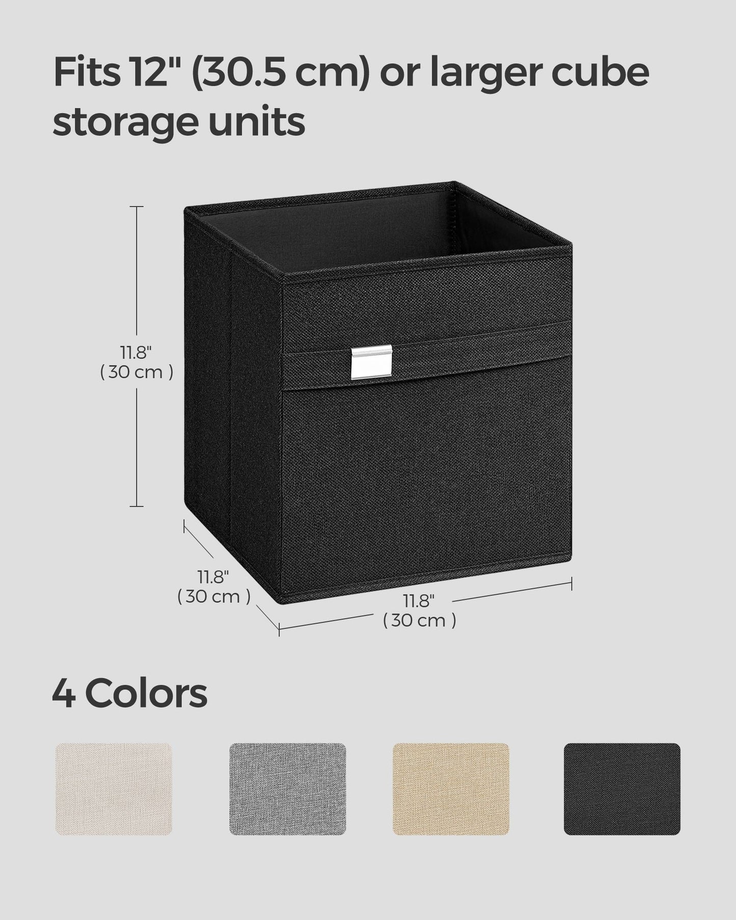 Set of 4 Storage Cubes with Double Handles