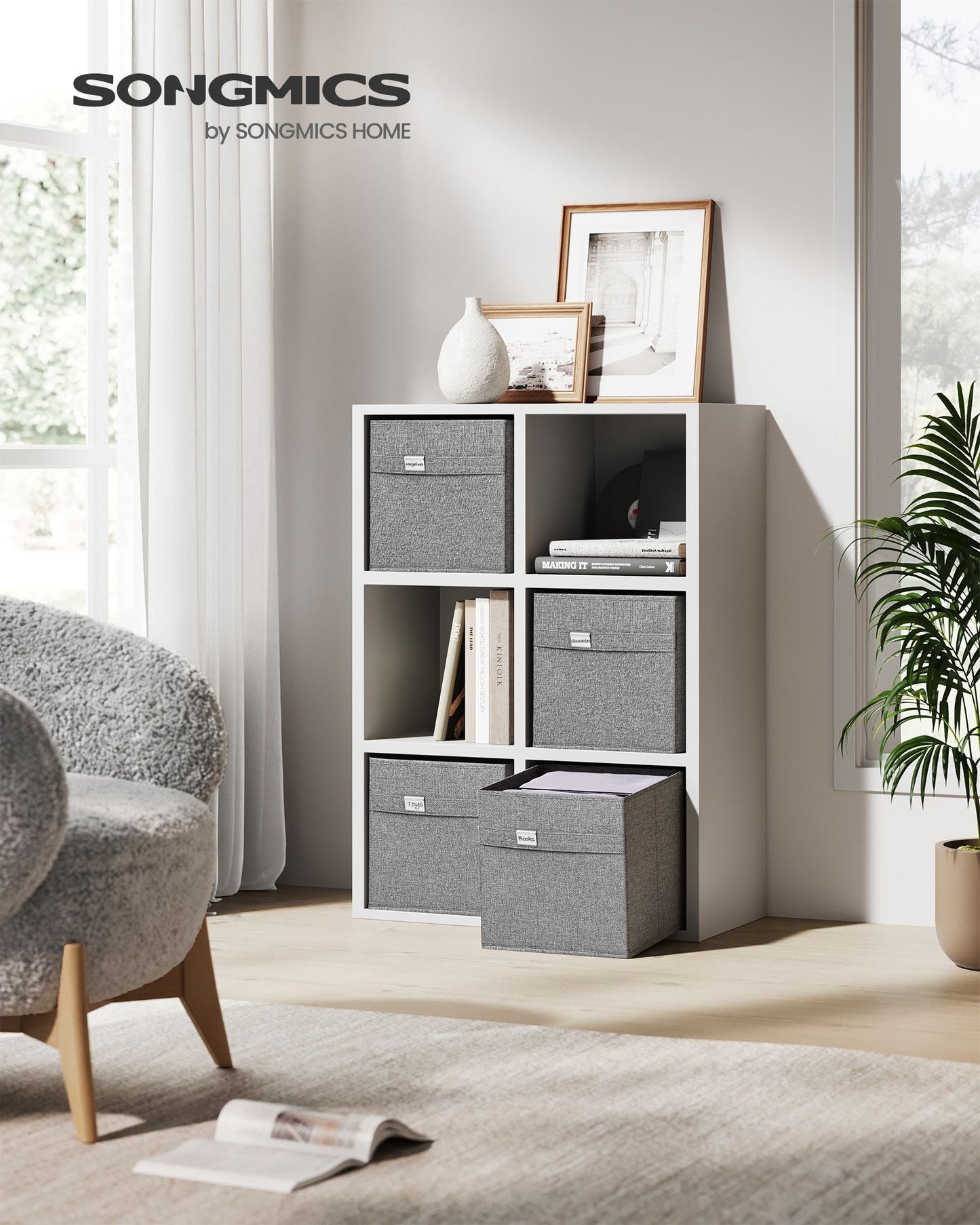 Set of 4 Storage Cubes with Double Handles