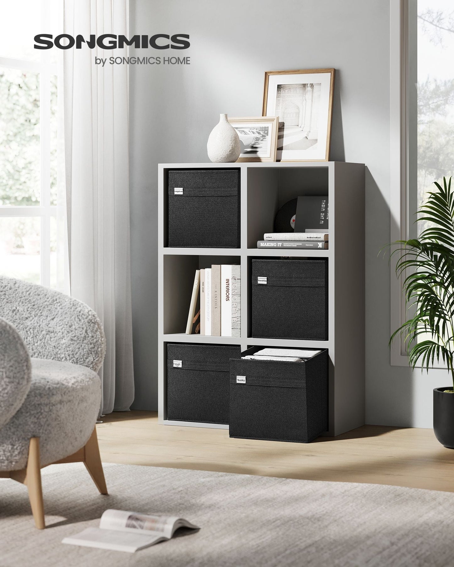 Set of 4 Storage Cubes with Double Handles