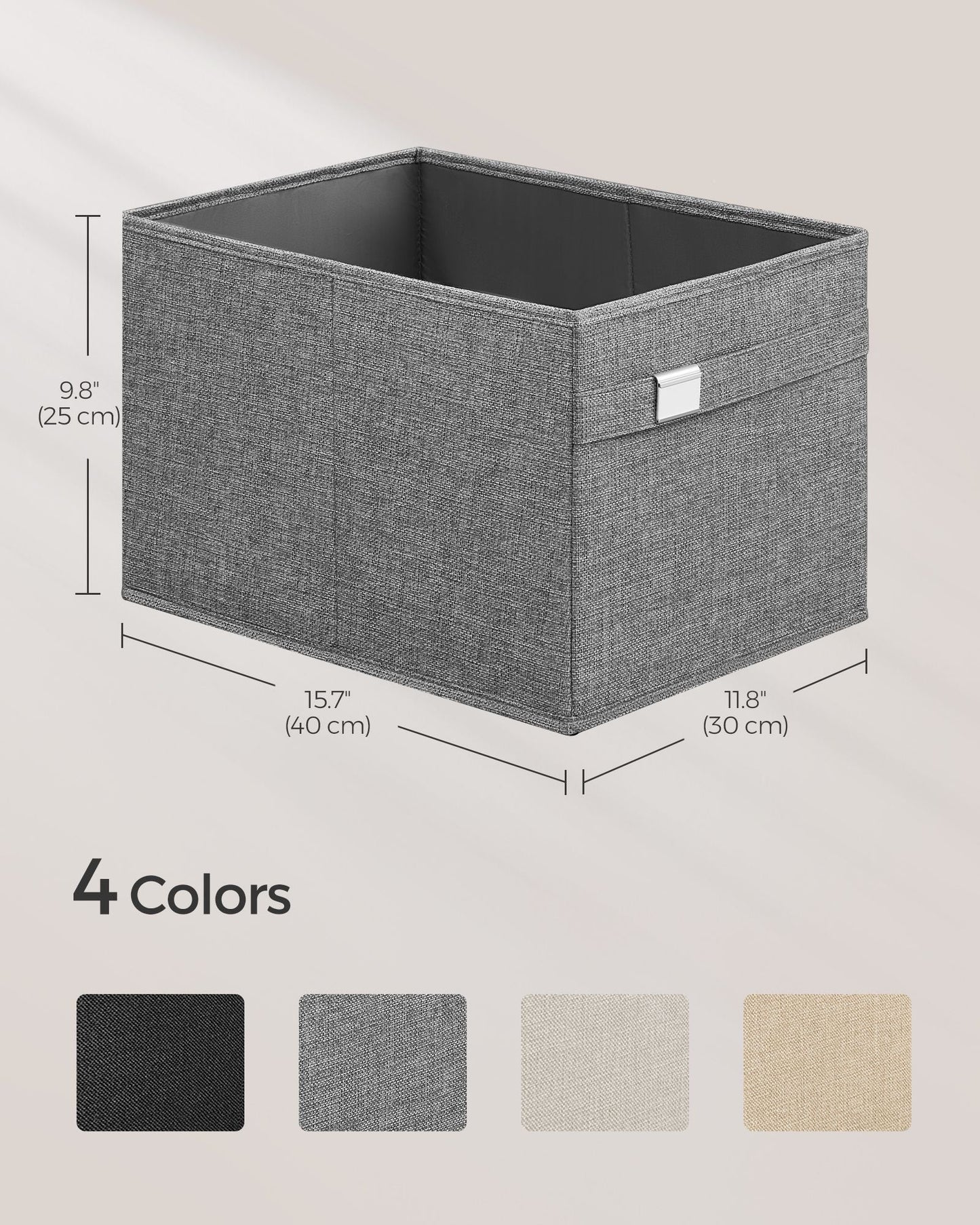 Set of 4 Storage Baskets with Double Handles