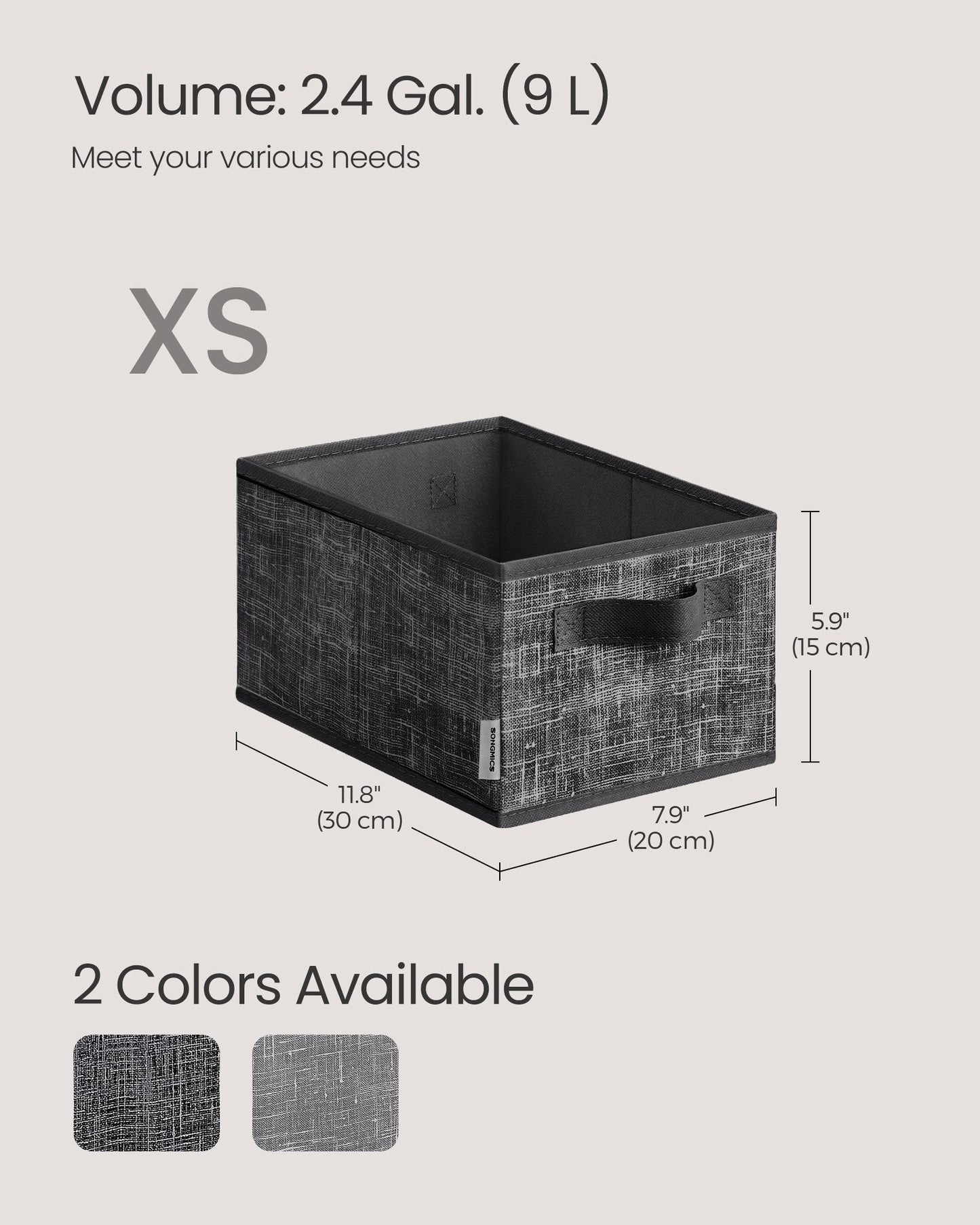 Set of 3 Fabric Storage Bins