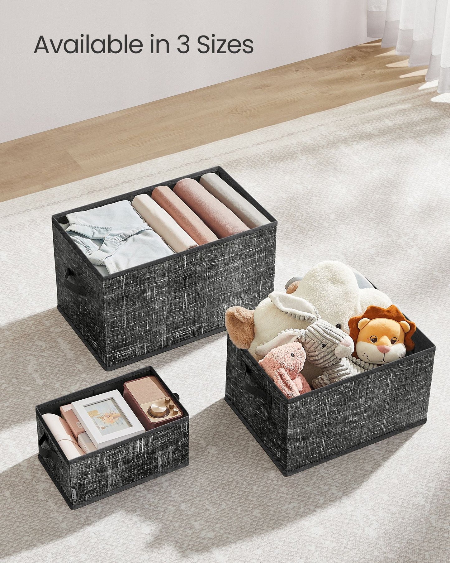 Set of 3 Fabric Storage Bins
