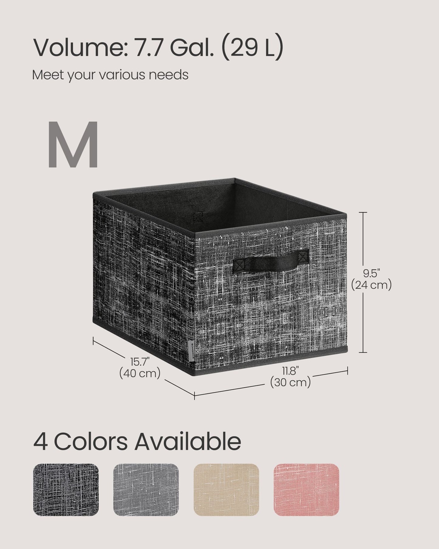 Set of 3 Fabric Storage Bins