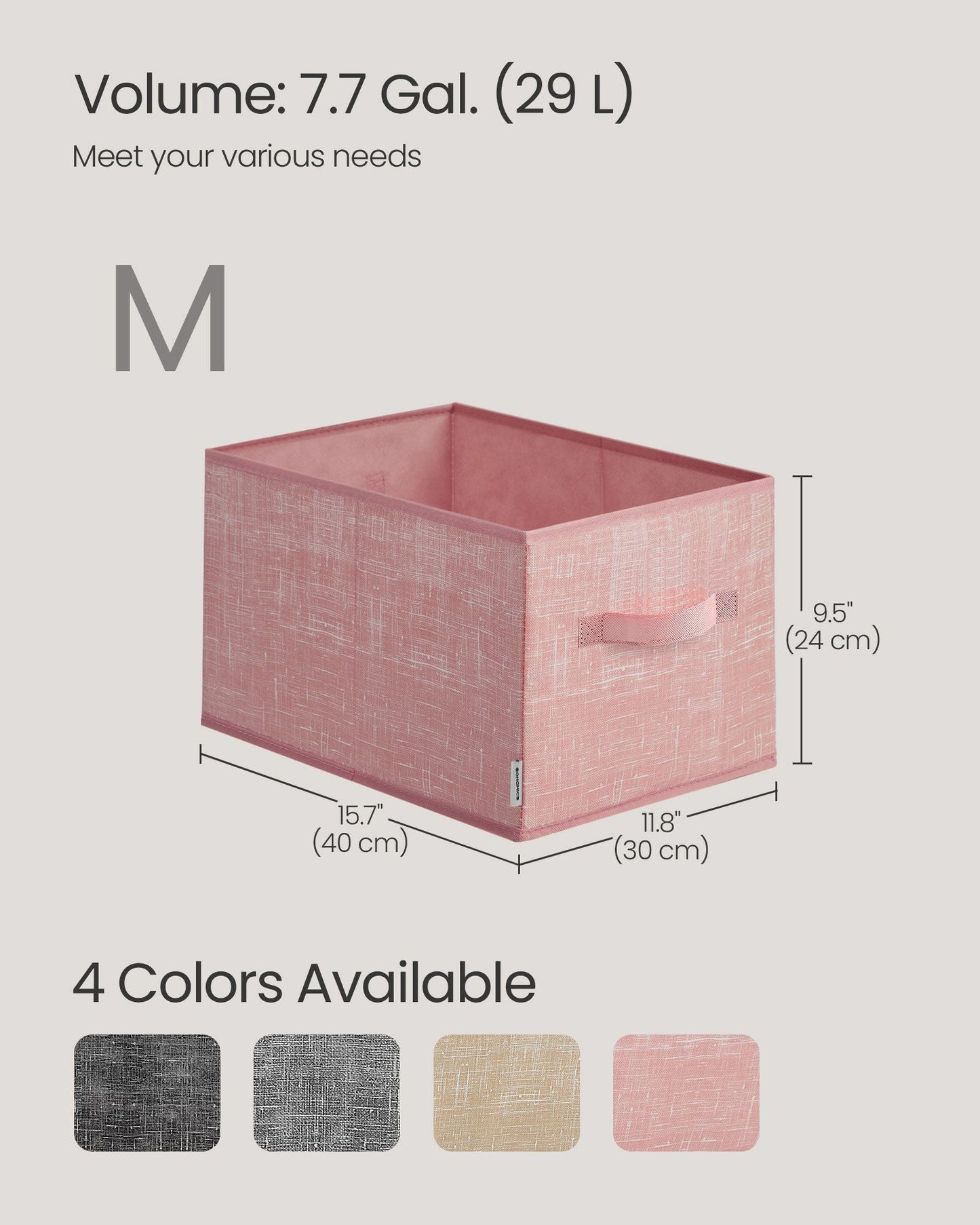 Set of 3 Fabric Storage Bins