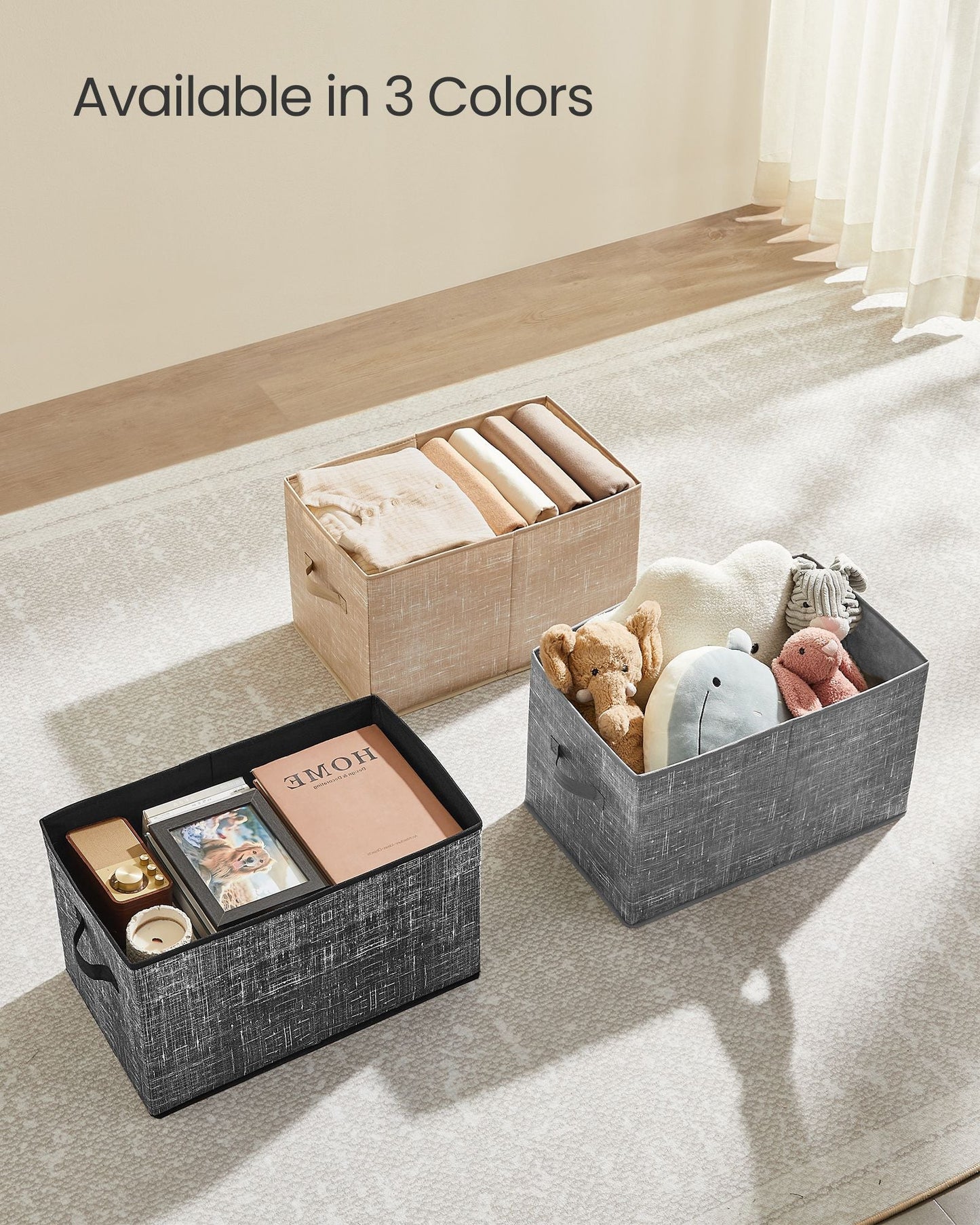 Set of 3 Fabric Storage Bins
