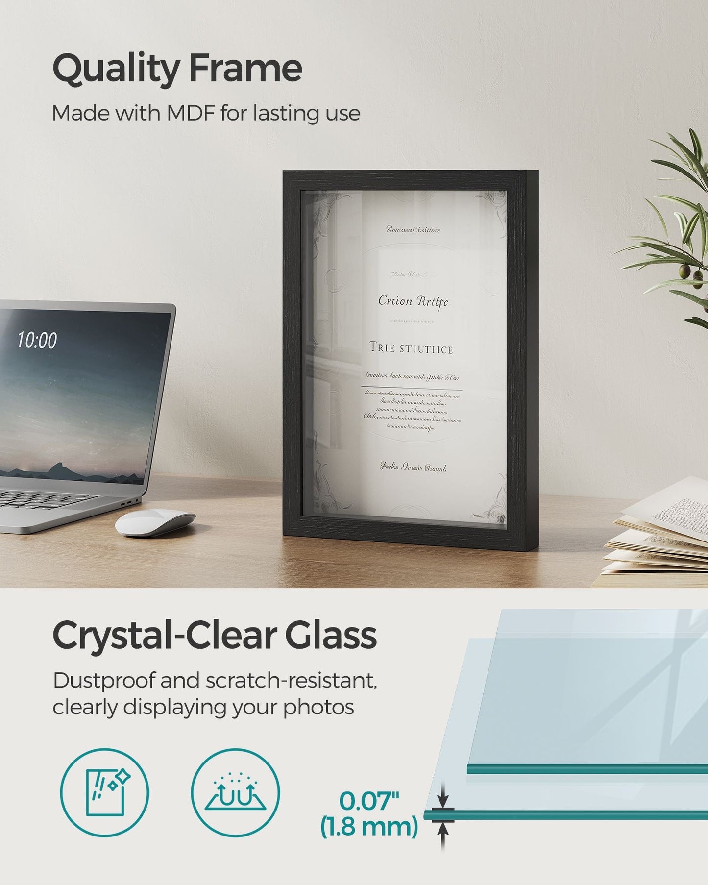 1.3-Inch Deep Memory Display Case for Desk Wall Decor, Set of 2