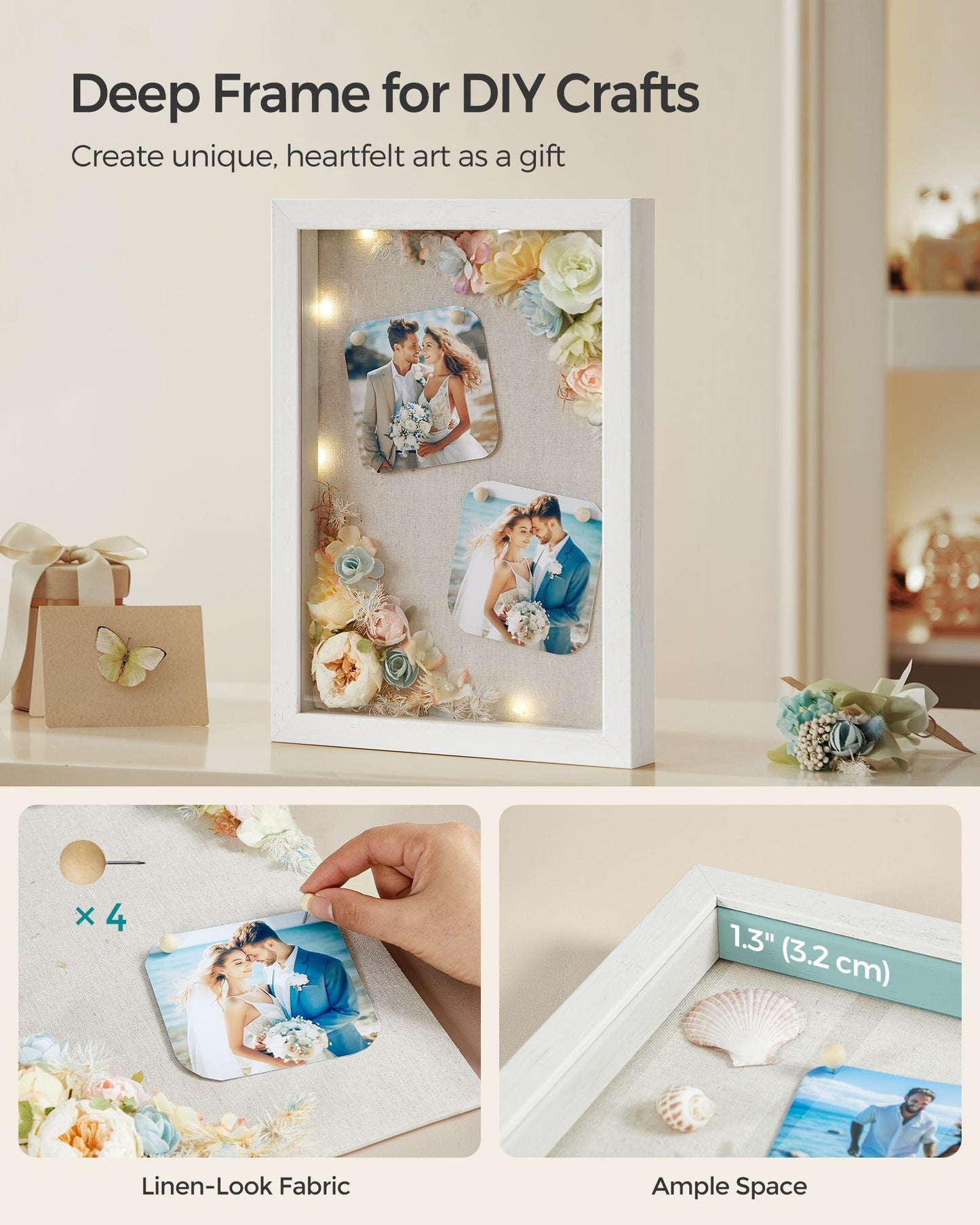 1.3-Inch Deep Memory Display Case for Desk Wall Decor
