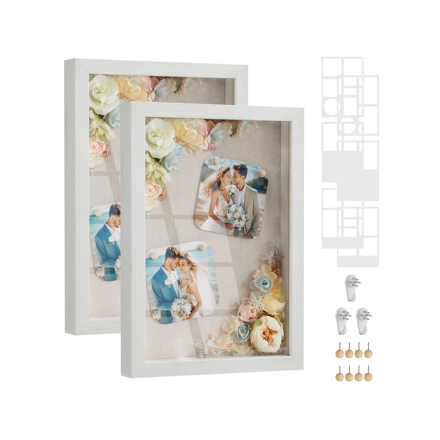 1.3-Inch Deep Memory Display Case for Desk Wall Decor, Set of 2