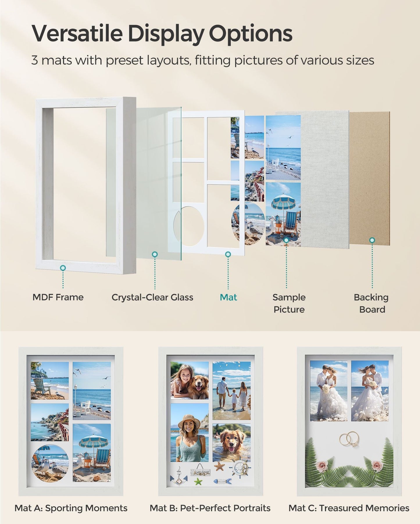 1.3-Inch Deep Memory Display Case for Desk Wall Decor, Set of 2