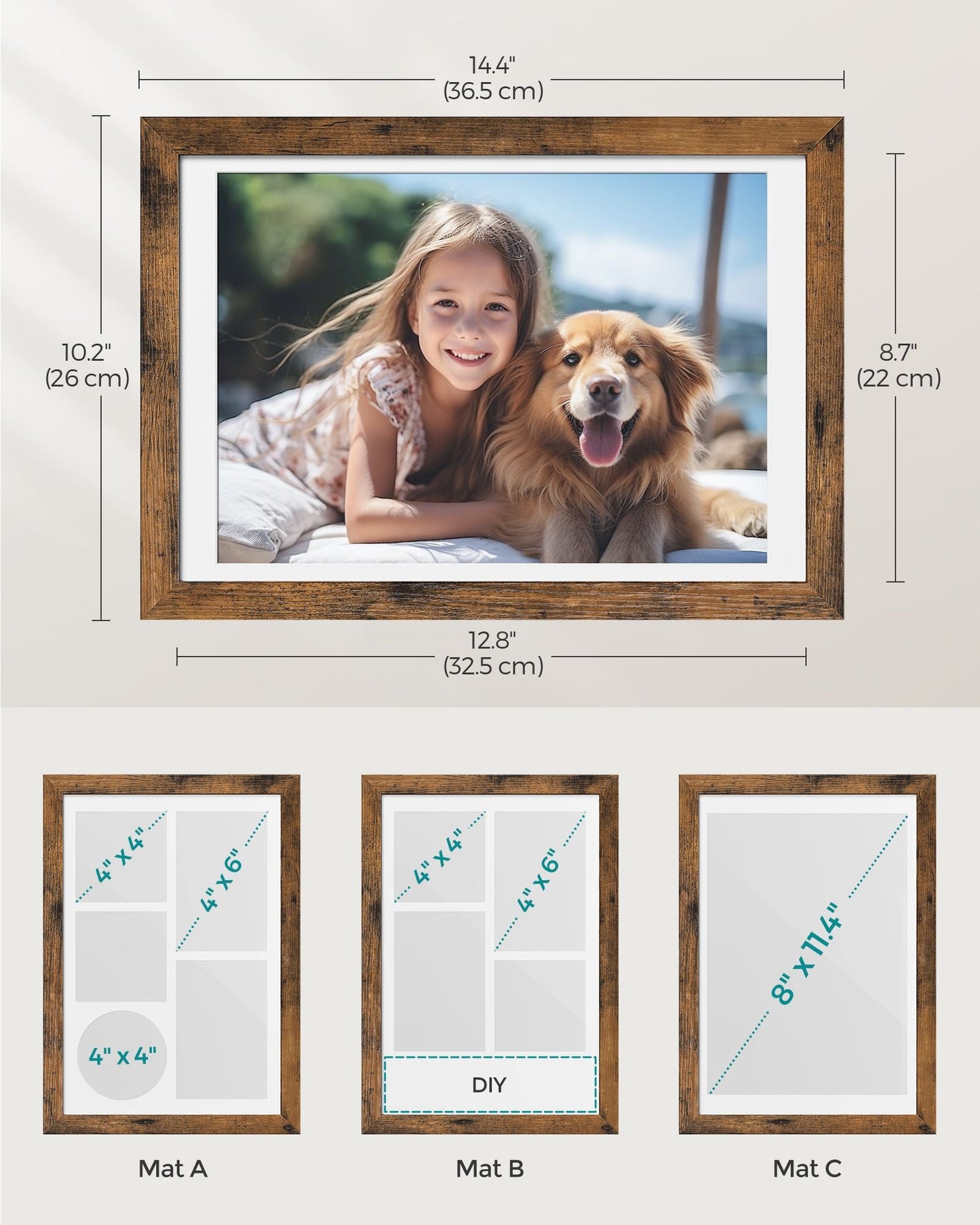 A4 Picture Frame Collage for Wall Decor, Set of 2