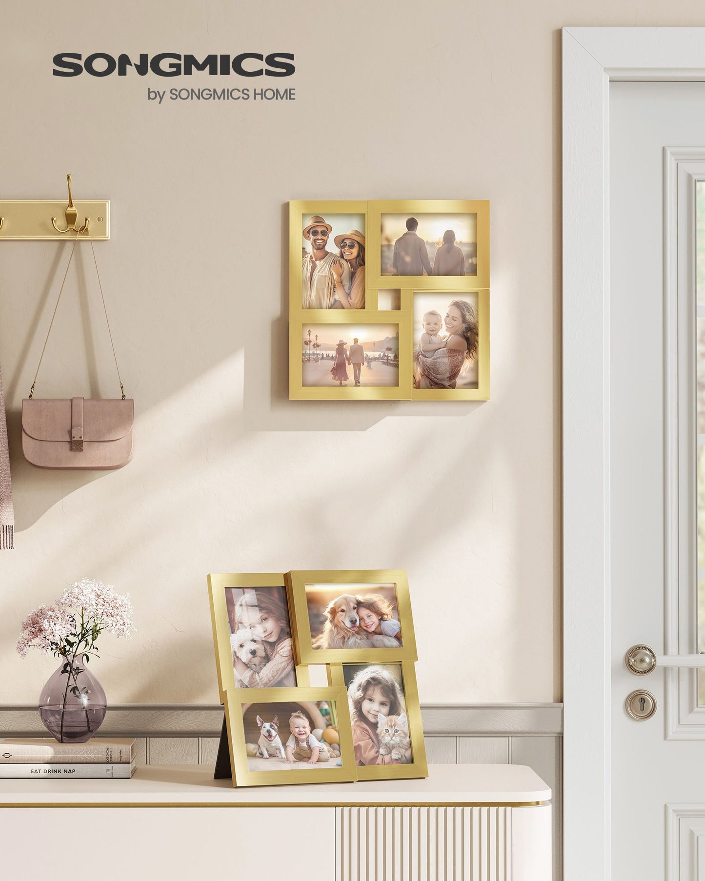 Family Photo Collage Frame Set of 4 for Wall Decor