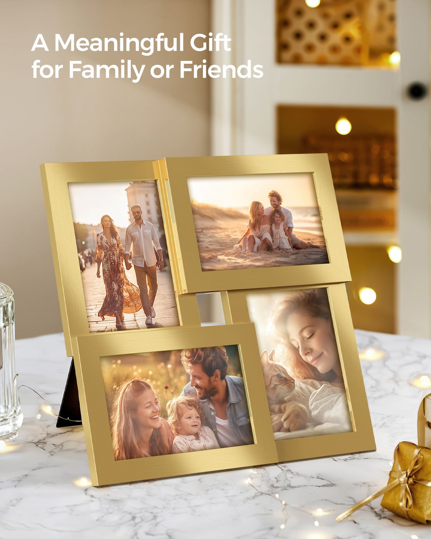 Family Photo Collage Frame Set of 4 for Wall Decor
