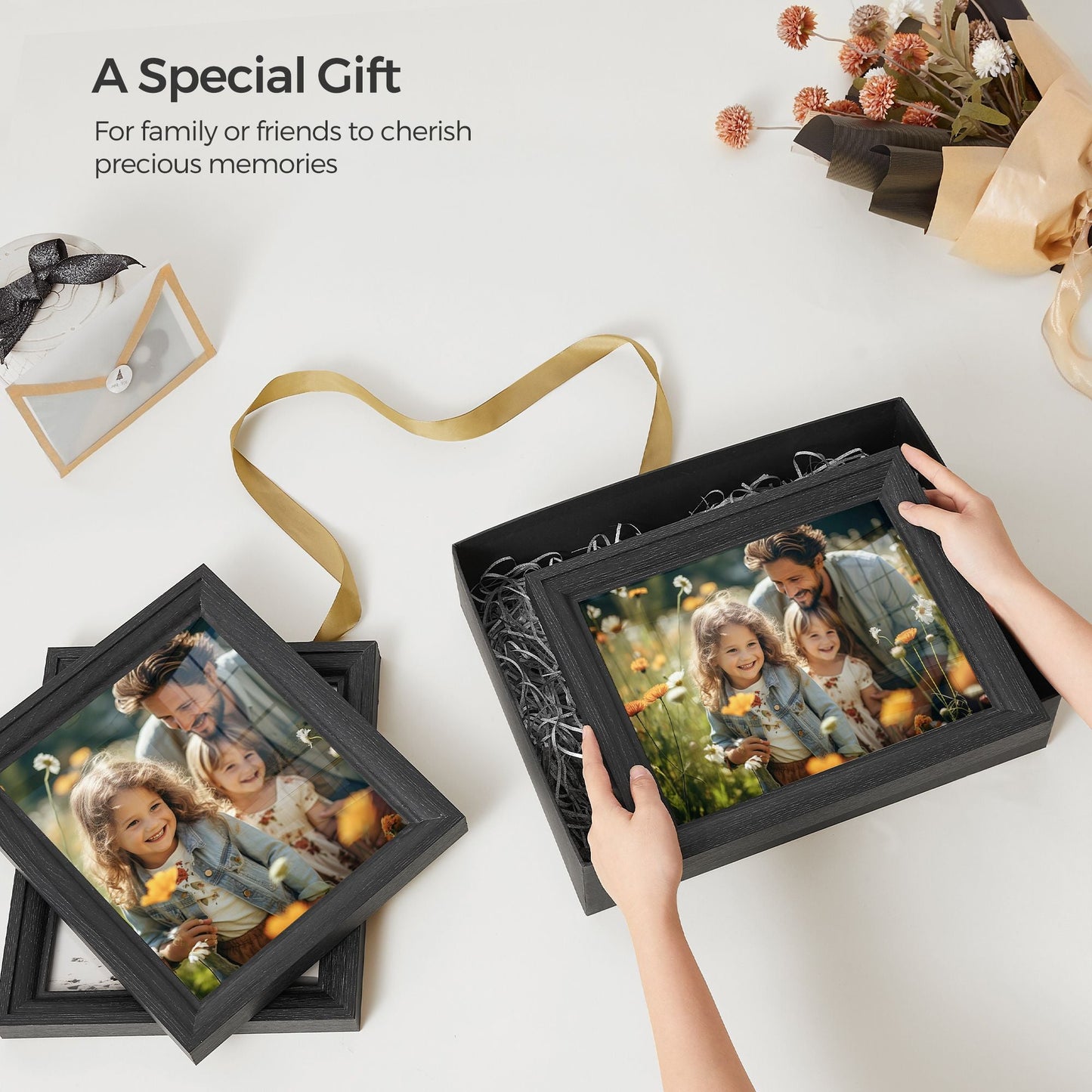 8x10 Picture Frames with 6 Mats for Wall, Set of 3