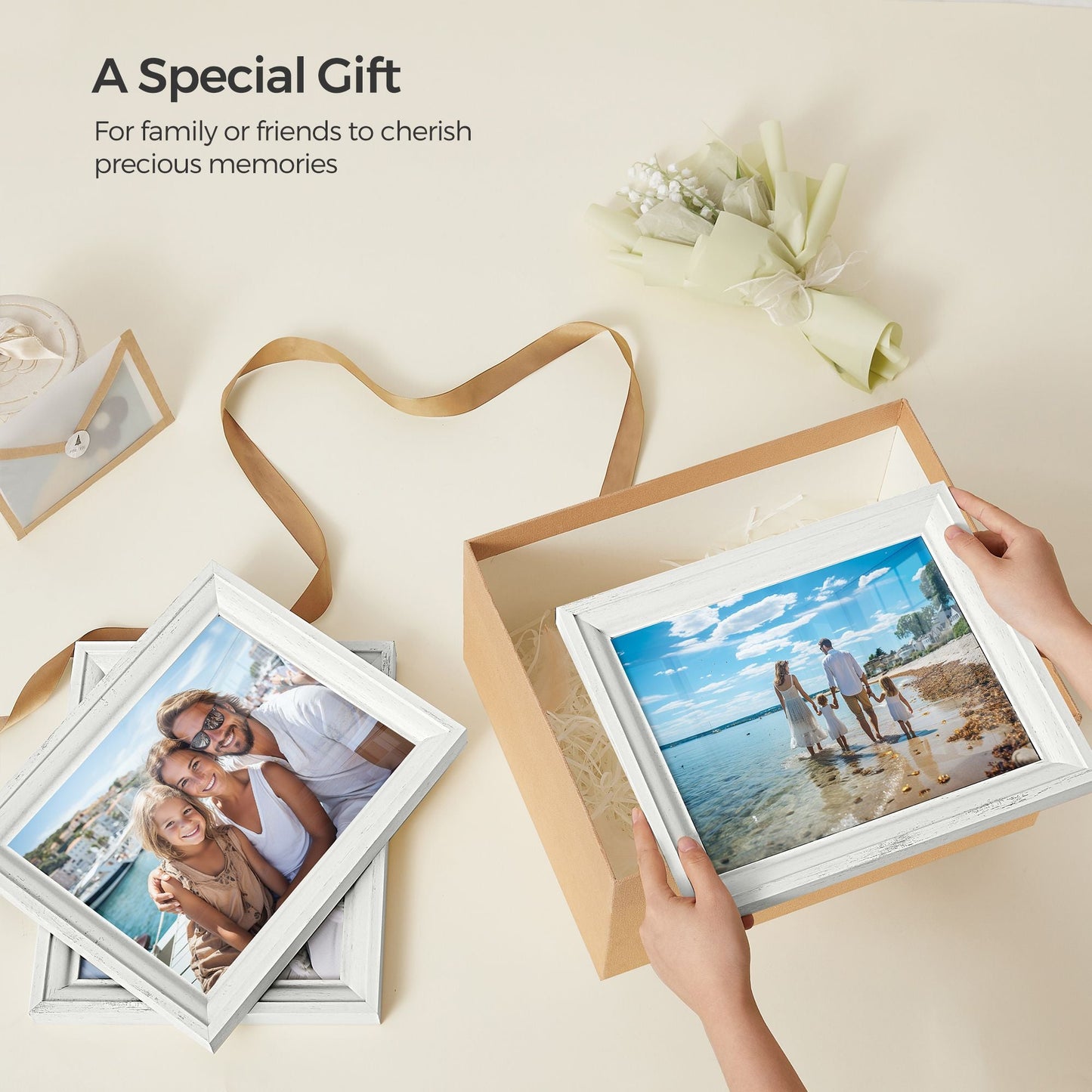 8x10 Picture Frames with 6 Mats for Wall, Set of 3