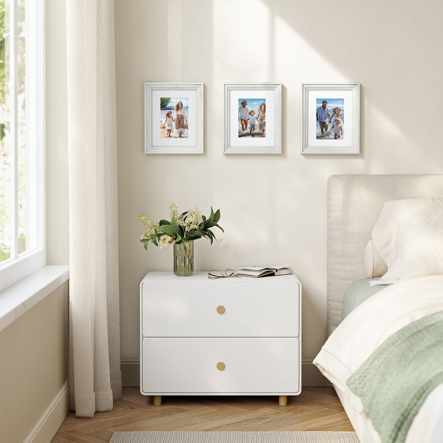 8x10 Picture Frames with 6 Mats for Wall, Set of 3