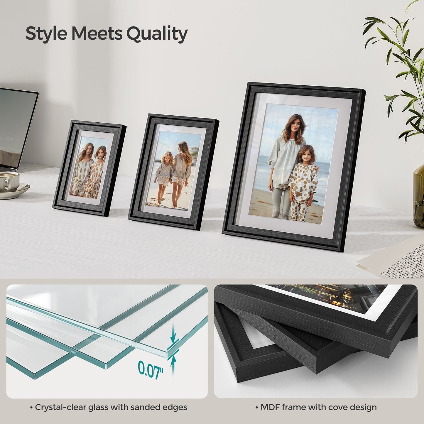 Set of 10 Collage Photo Frames, Two 8x10, Four 5x7, Four 4x6 Frames