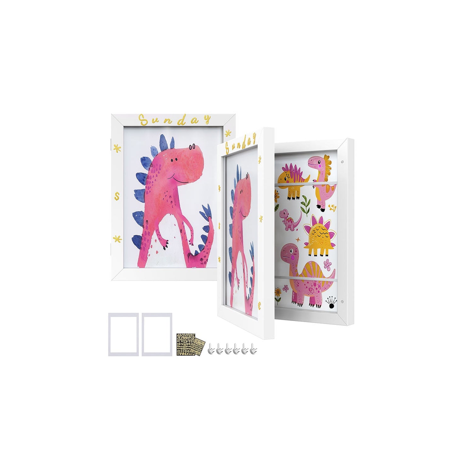Kids Artwork Frames Changeable, Set of 2, A4, 8.5x11 Art Picture Frame Display for Room Decor