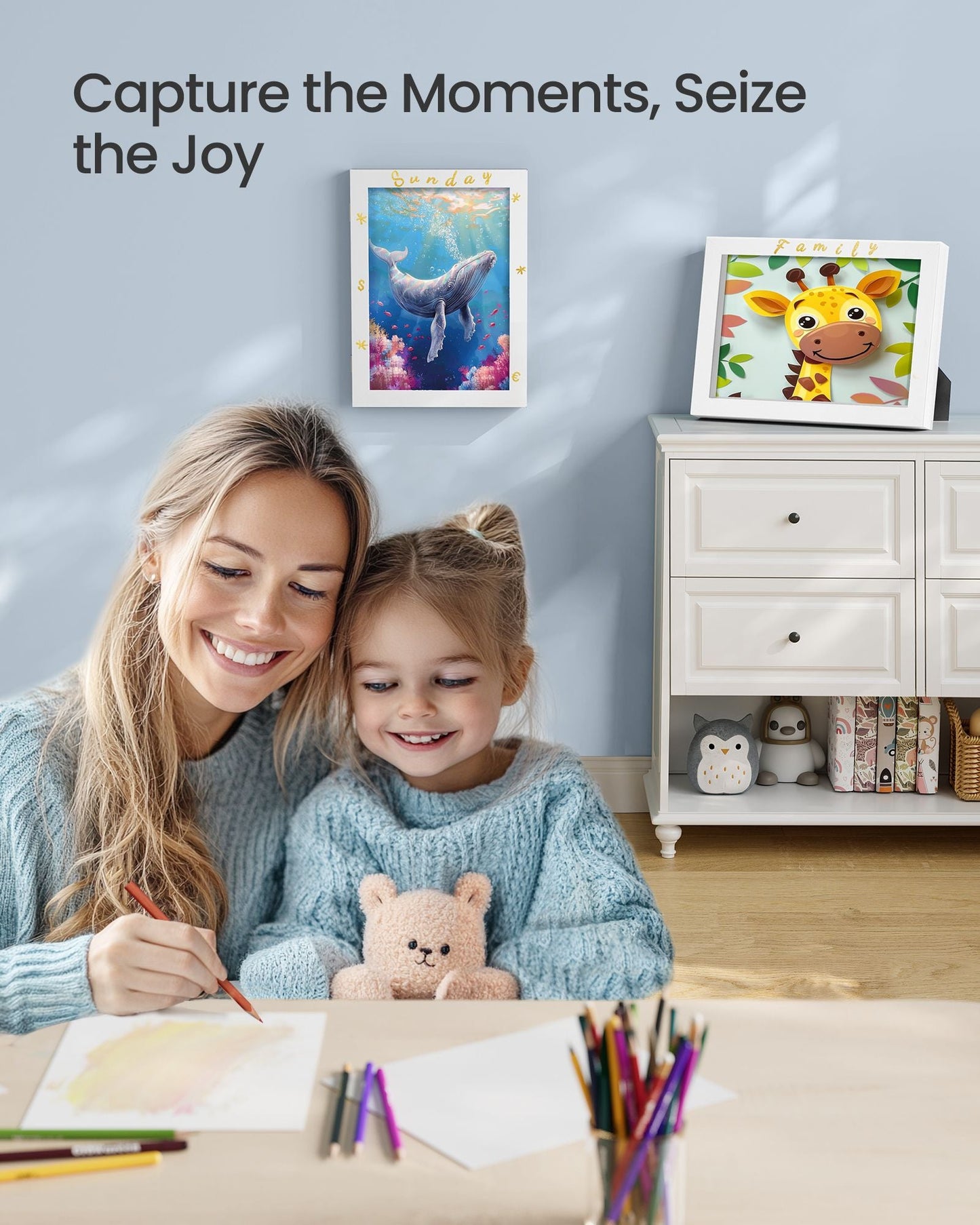 Kids Artwork Frames Changeable, Set of 2, A4, 8.5x11 Art Picture Frame Display for Room Decor