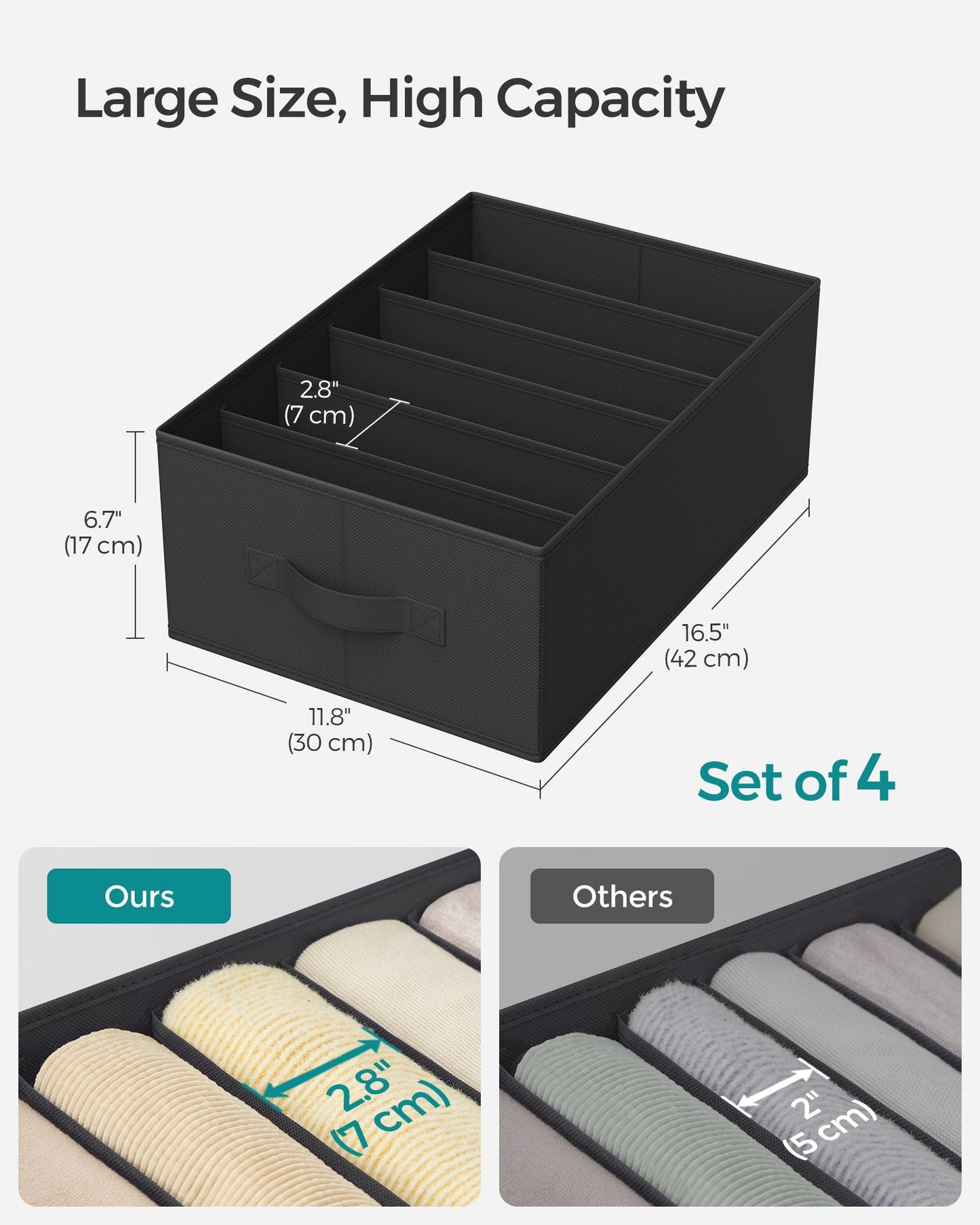 Set of 4 Large Size Wardrobe Clothes Organizers