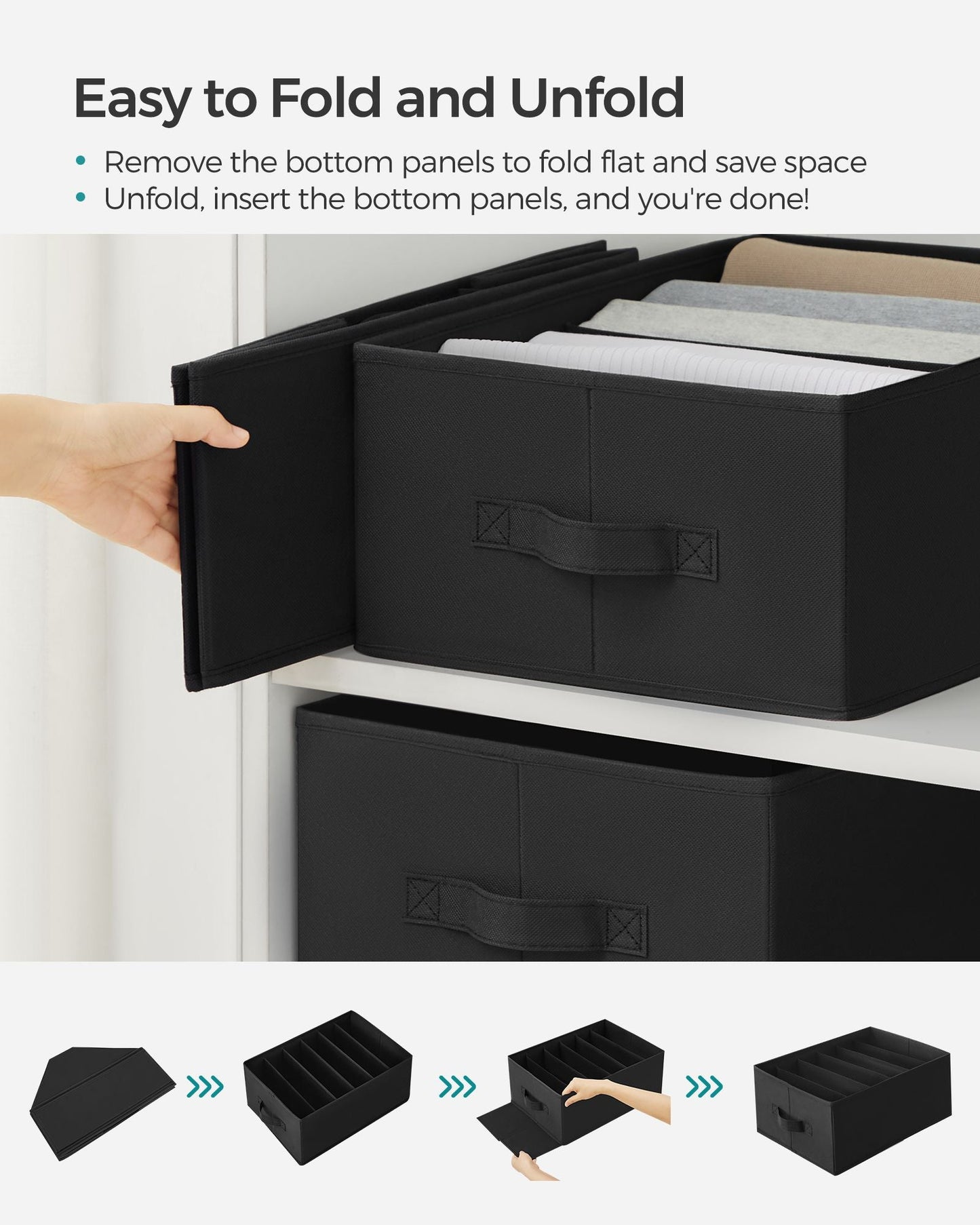Set of 4 Large Size Wardrobe Clothes Organizers
