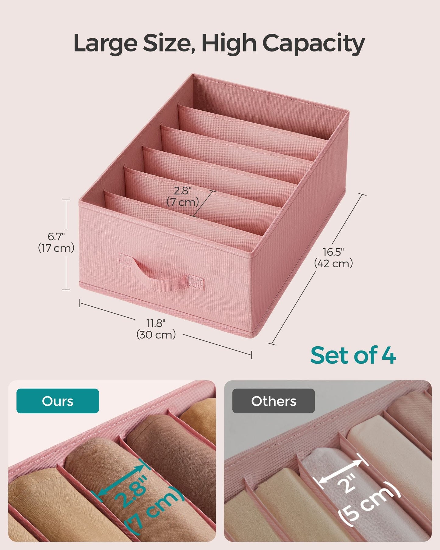 Set of 4 Large Size Wardrobe Clothes Organizers