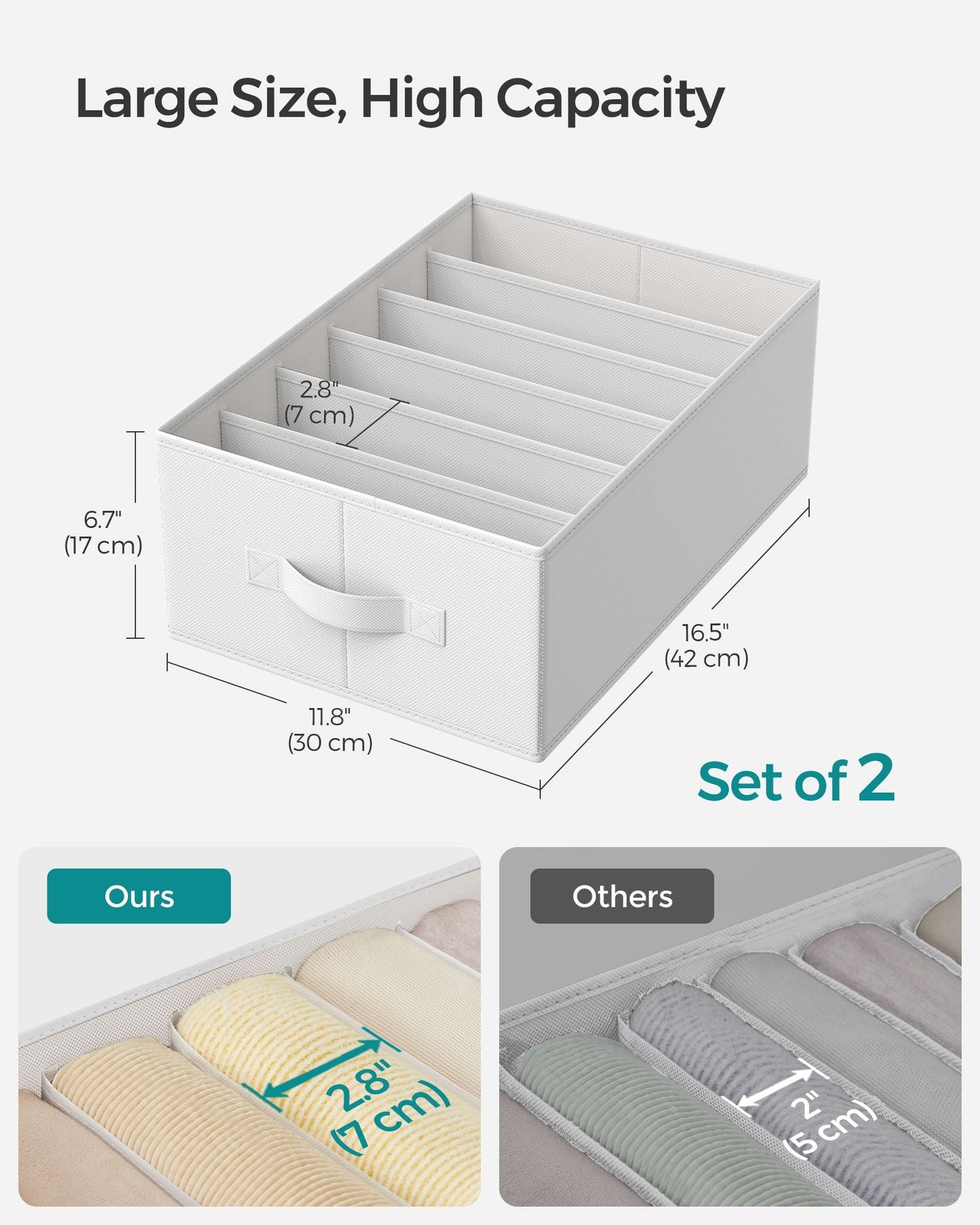 Set of 2 Large Size Wardrobe Clothes Organizers
