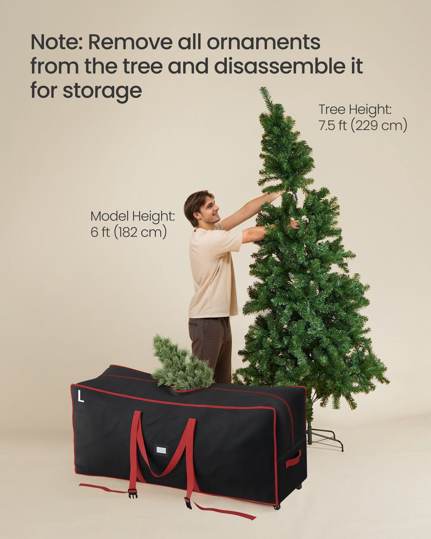 Christmas Tree Storage Bag with 1.6-Inch Wheels