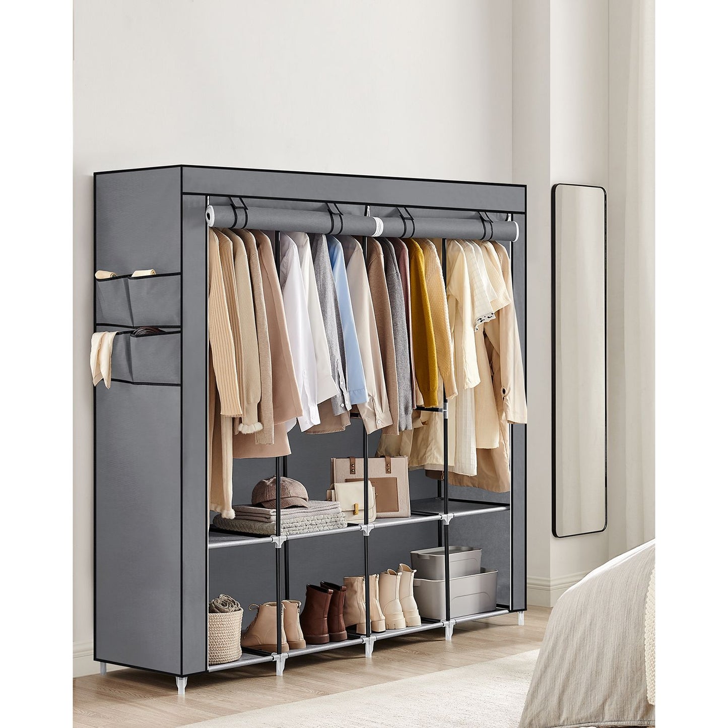 Portable Closet with 4 Hanging Rods