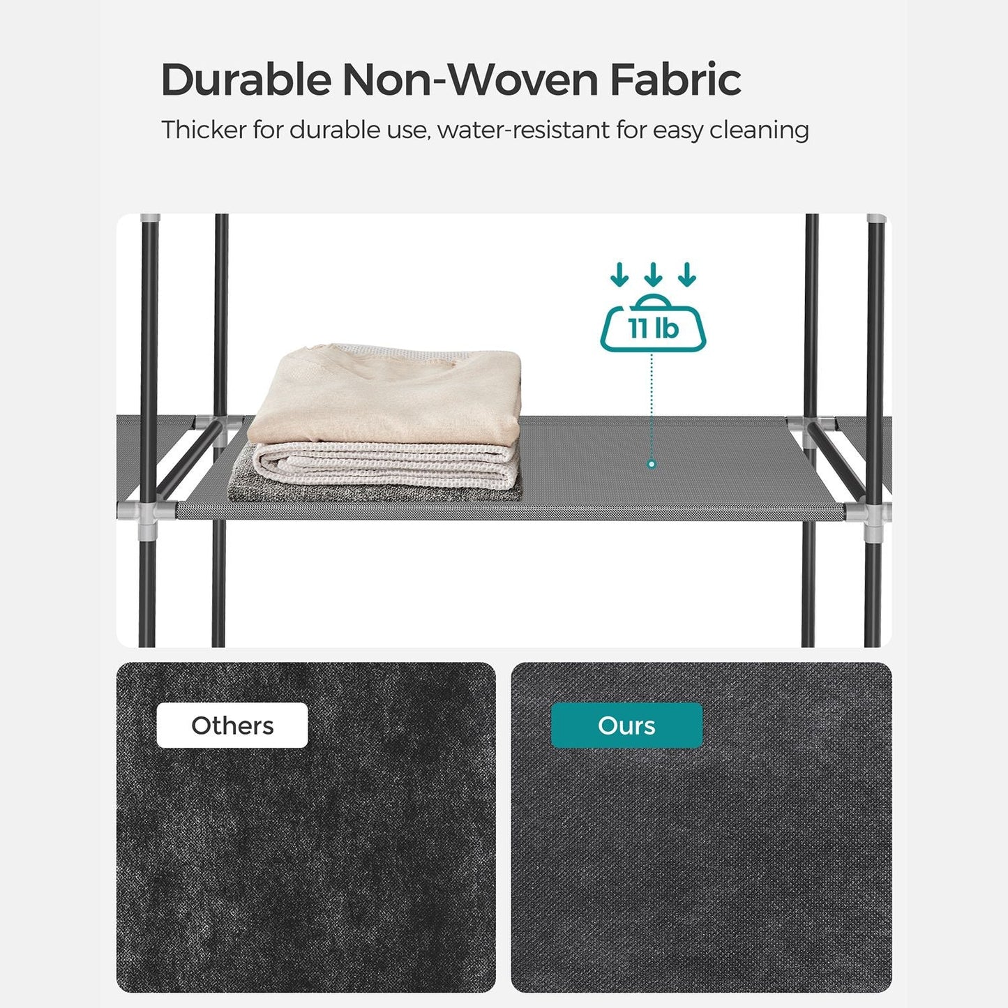 Portable Closet with 4 Hanging Rods