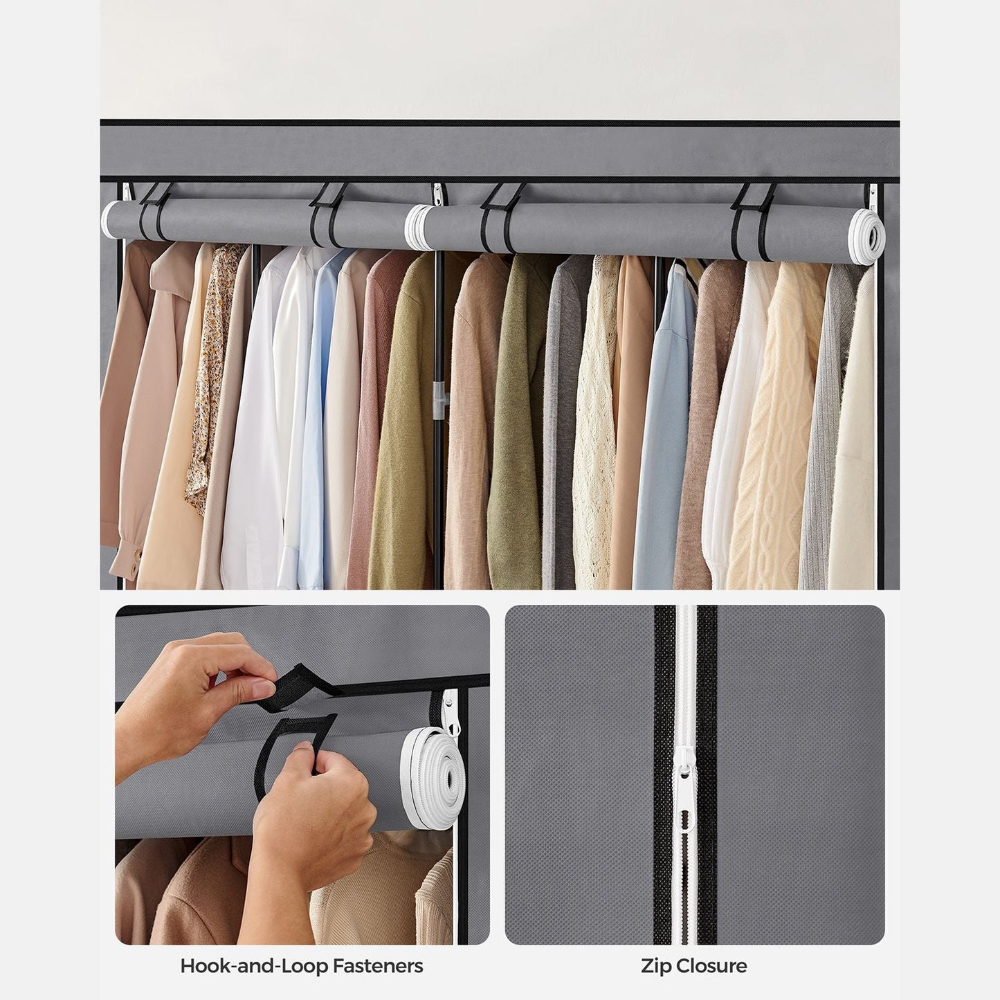 Portable Closet with 4 Hanging Rods