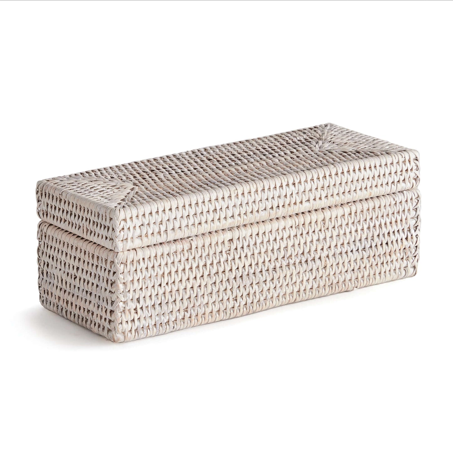Rattan Desk Organizer with Lid and Compartments