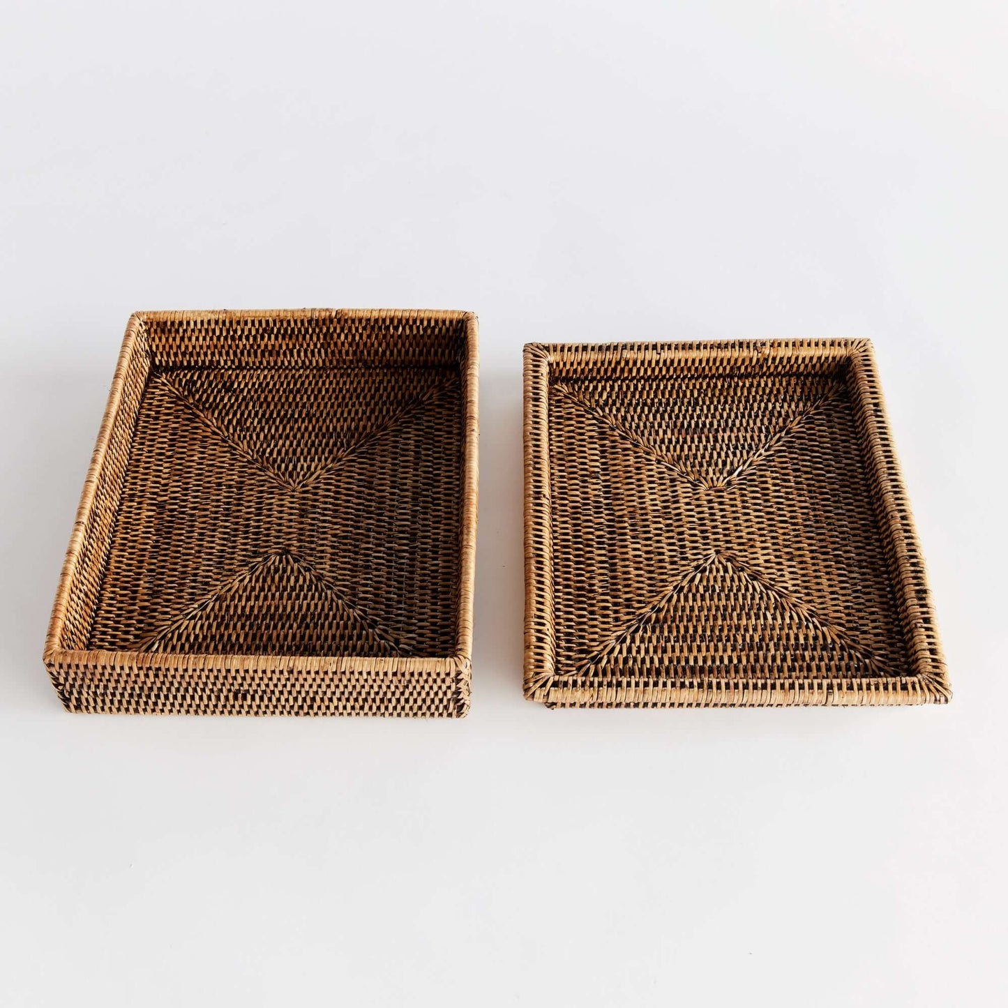 Rattan Lidded Letter Box for Home Office