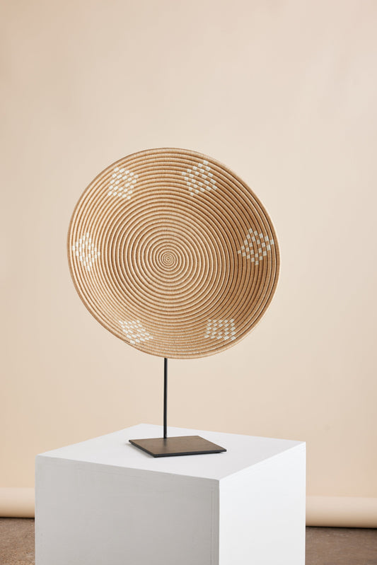 Blonde Rwanda Ivory Diamond Wall Basket