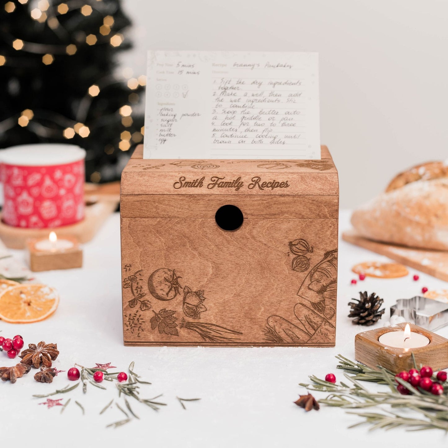 Wooden Recipe Box – Peppers Theme