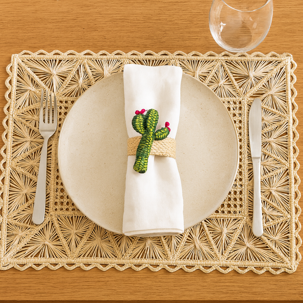 Rectangular Pyramid Handwoven Iraca Placemat