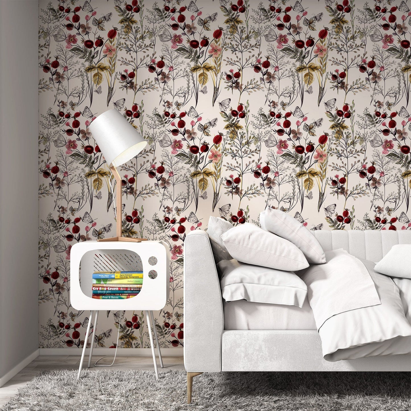 Red Flower Wallpaper - Rose Hip Wallpaper