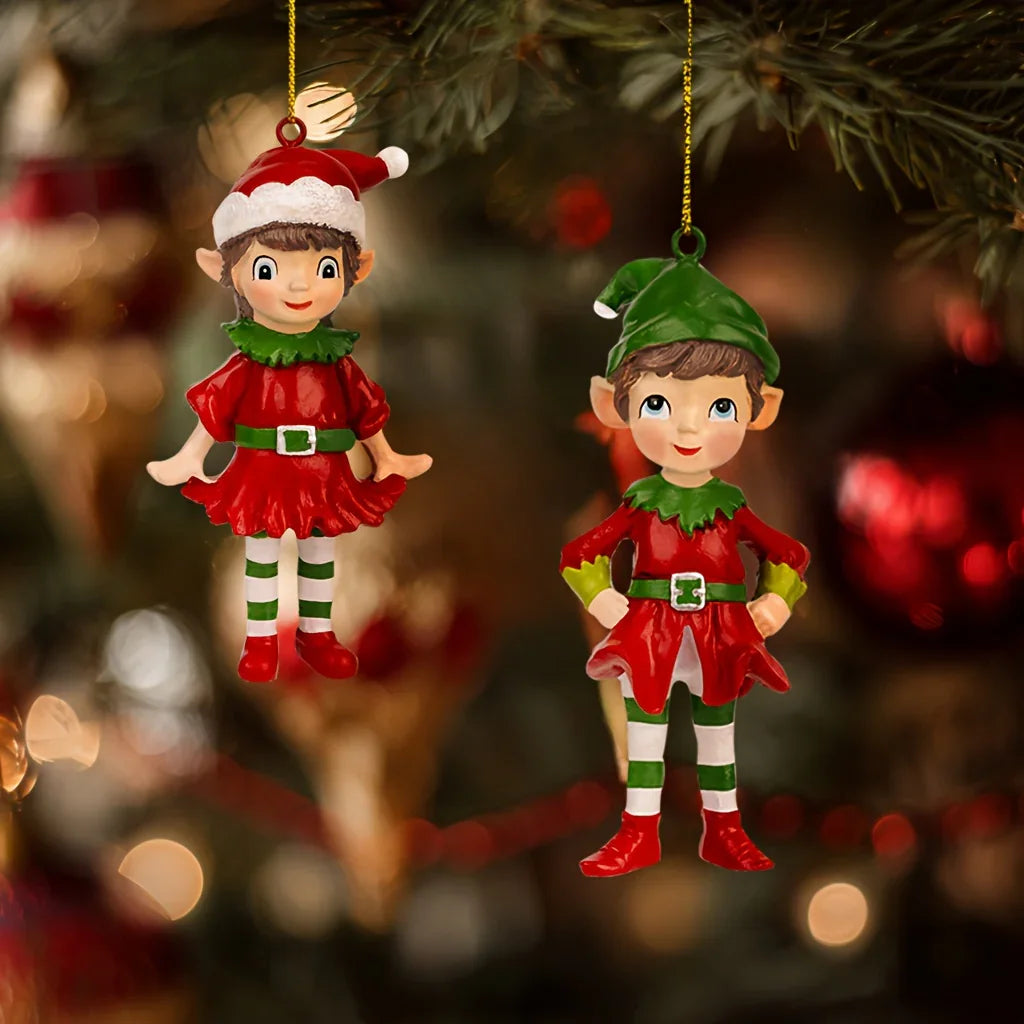 Resin 3D Gnome Hanging Ornaments with Sculpture Details