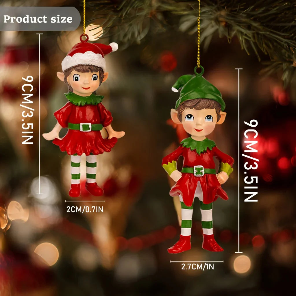 Resin 3D Gnome Hanging Ornaments with Sculpture Details