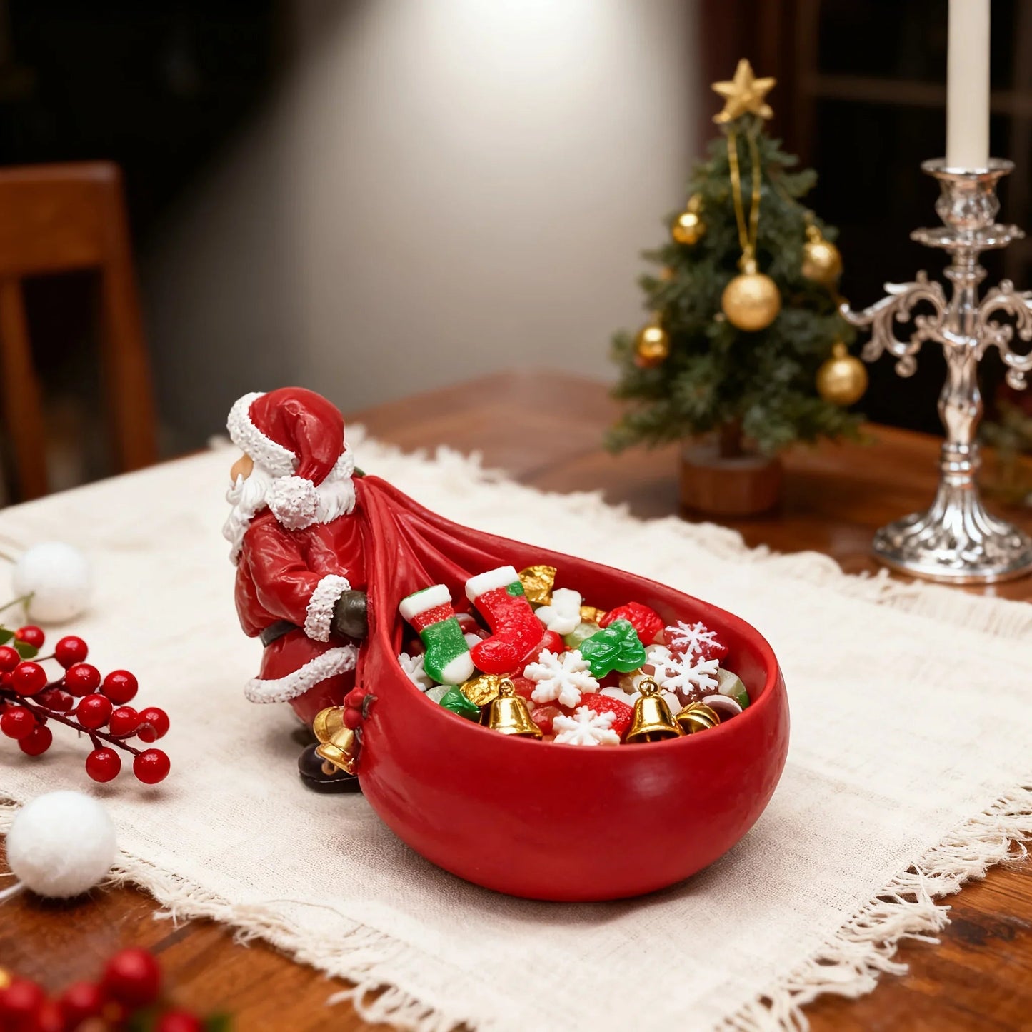 Resin Santa Claus Figurine - Versatile Christmas Home Decoration