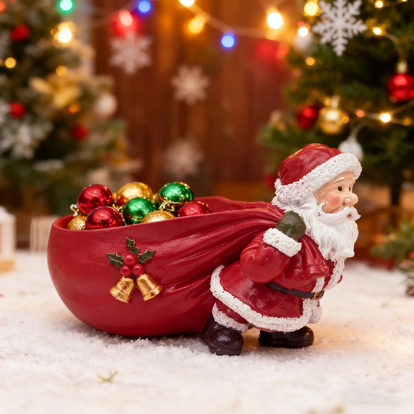 Resin Santa Claus Figurine - Versatile Christmas Home Decoration