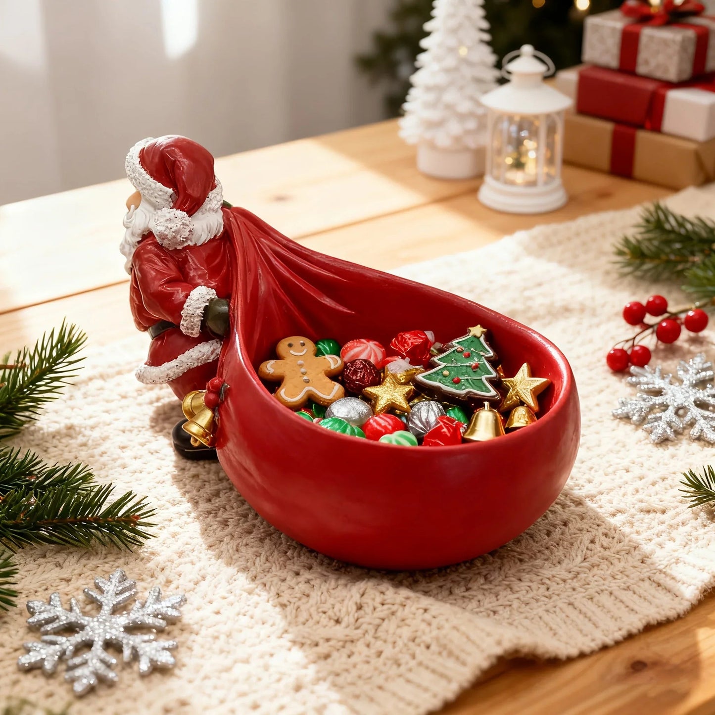 Resin Santa Claus Figurine - Versatile Christmas Home Decoration