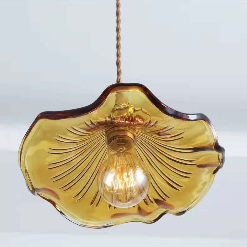 Retro Flower Glass Pendant Light